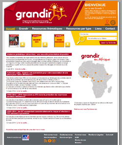 page d’accueil du site "grandir"